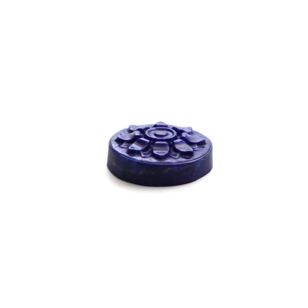 Lapis Round Flower Carving Loose Gemstone