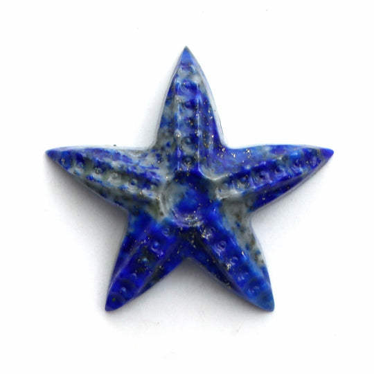Lapis Star Fish Carving Loose Gemstone, 21x21 mm, Lapis Jewelry Making Gemstone, Lapis Carving, Star Fish Carving, Carving Gemstone, 1 Piece