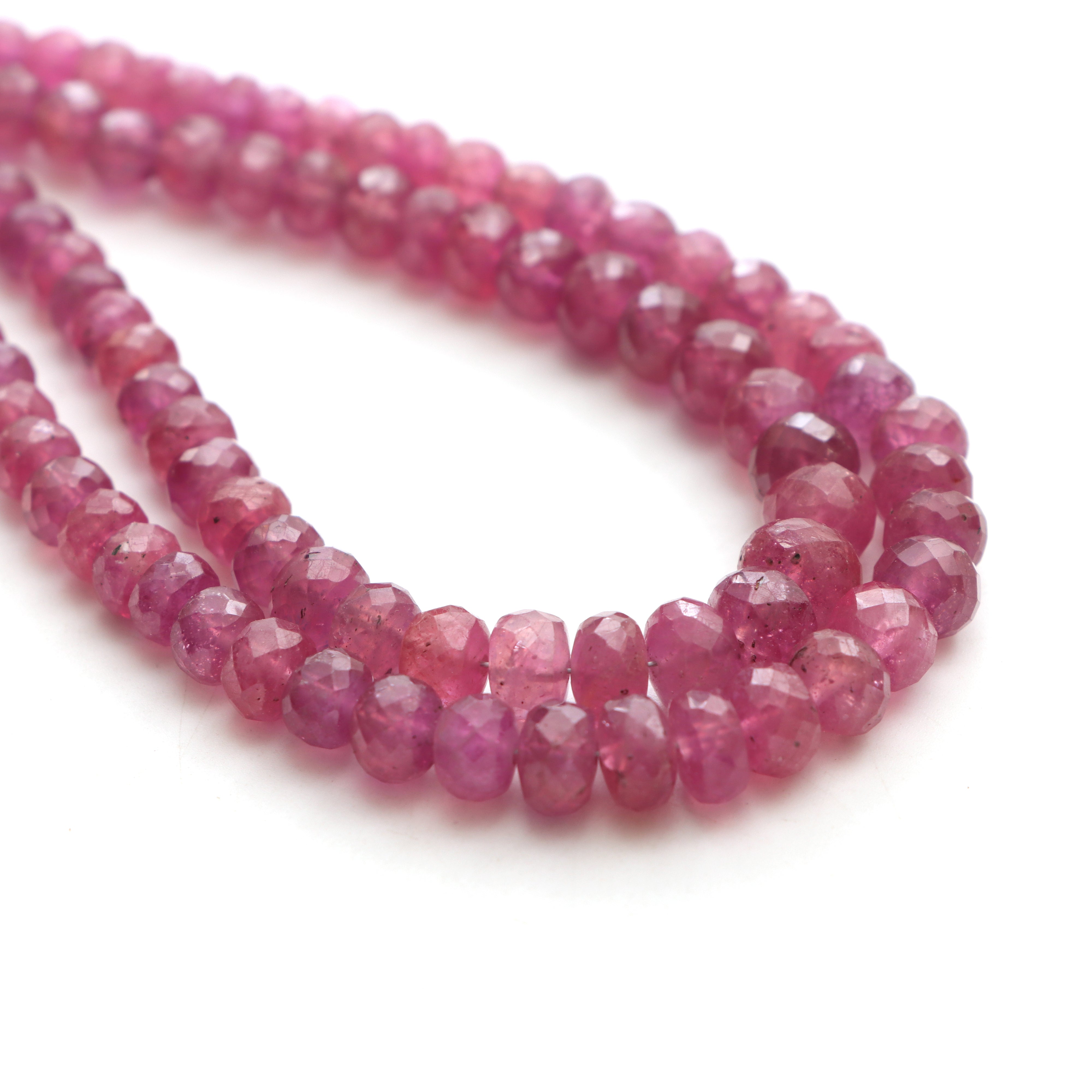 Ruby Faceted Rondelle Beads, mm to mm, Ruby Jewelry Making