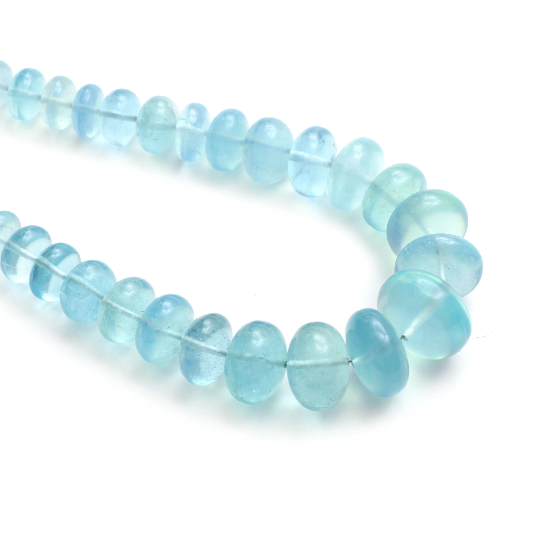 5.5 mm to 20.5 mm Stabilized Aquamarine Smooth Rondelle Shape Beads