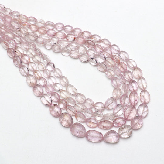 Pink Imperial Topaz Smooth Oval Beads, 3.5x4mm To 7x9mm, Imperial Topaz Jewelry Making Beads, Plain Topaz Beads, 20 Inches, Price Per Strand