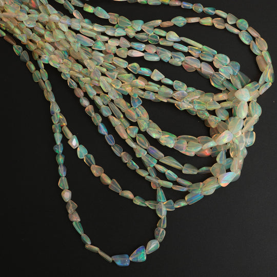 Natural Honey Color Ethiopian Opal Smooth Nuggets Beads | 3x4 mm to 6x9 mm | Opal Jewelry Making Beads | 18 Inch Full Strand | Price Per Strand