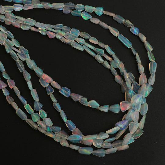 Natural Ethiopian Opal Smooth Nuggets Beads | 4x4.5 mm to 7x9 mm | Opal Jewelry Making Beads | 8 Inch/ 18 Inch Full Strand | Price Per Strand