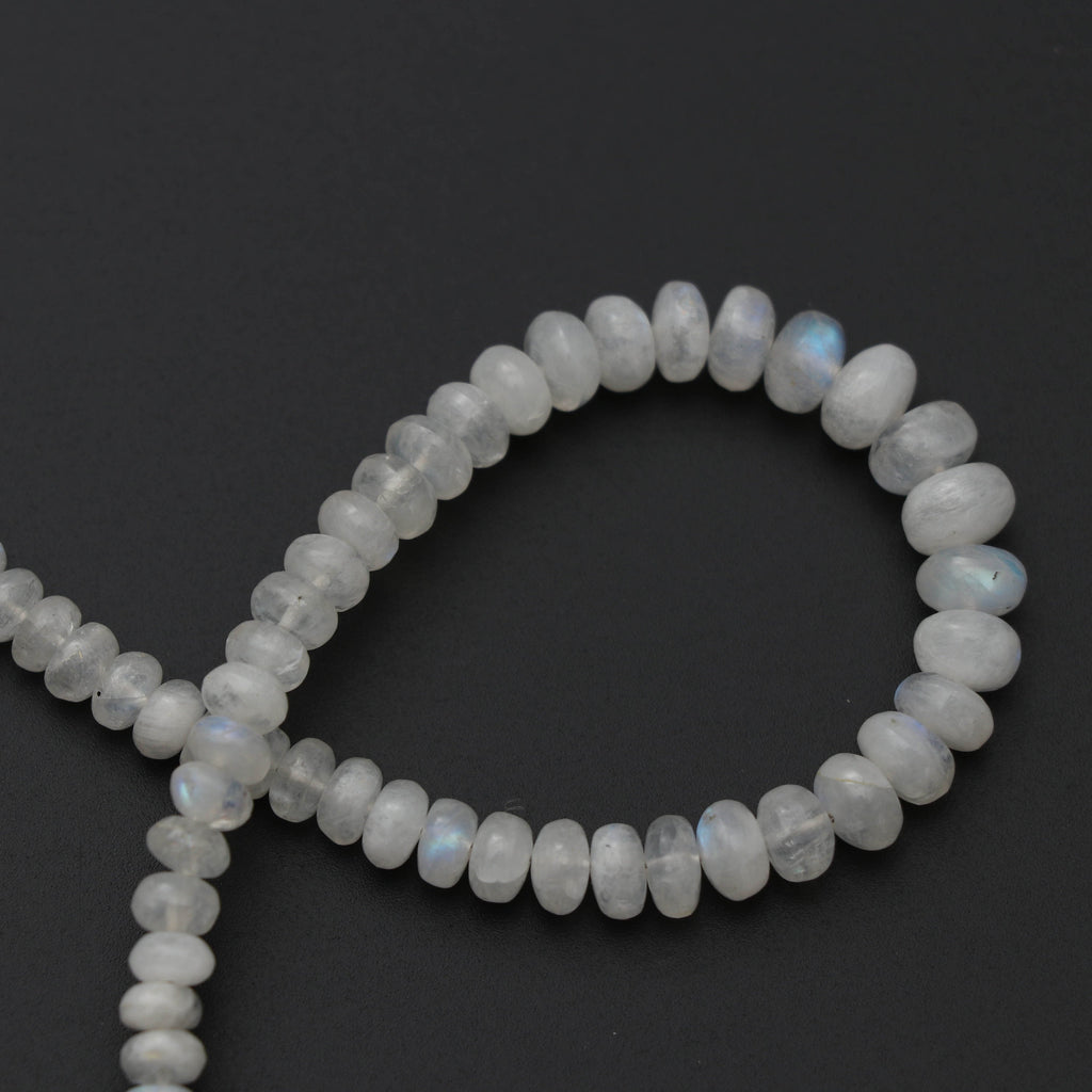 Natural Rainbow Moonstone Smooth Roundel Beads, 4 mm to 7 mm, Rainbow Beads, Moonstone strand, 8 Inch Full Strand, per strand price - National Facets, Gemstone Manufacturer, Natural Gemstones, Gemstone Beads
