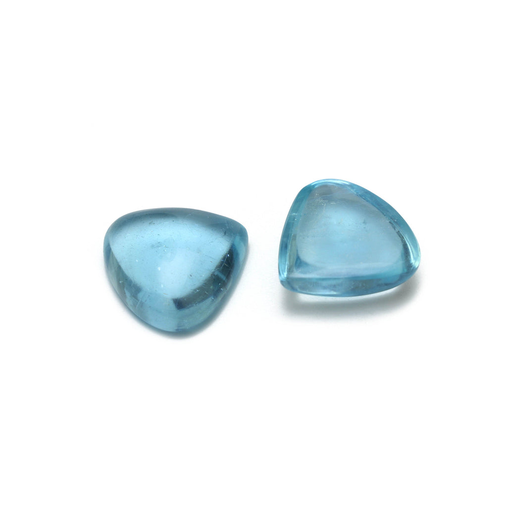 Natural Aquamarine Smooth Trillion Cabochon Gemstone | 19x20 mm | Gemstone Cabochon | Pair ( 2 Pieces ) - National Facets, Gemstone Manufacturer, Natural Gemstones, Gemstone Beads