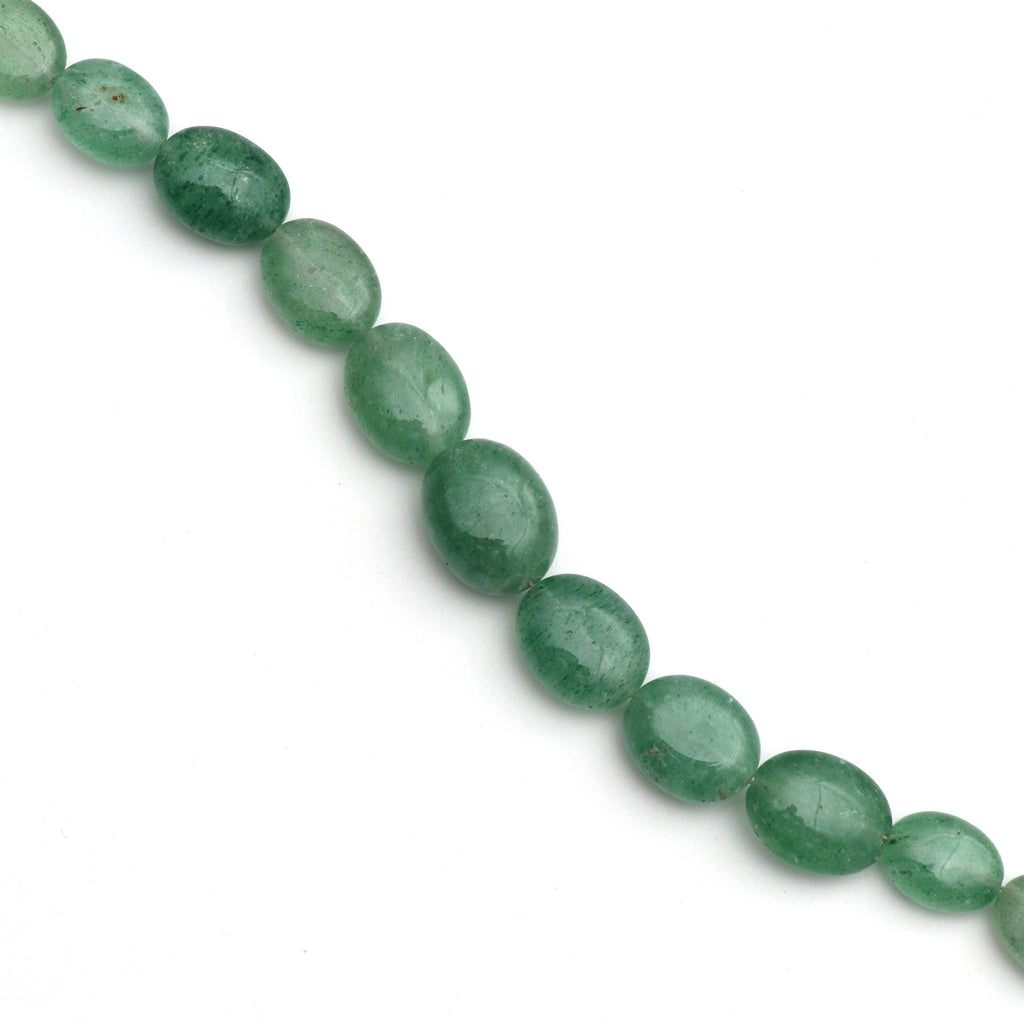 Green Quartz Smooth Oval Beads- 7x9 mm to 11x14 mm - Green Quartz - Gem Quality , 8 Inch/ 20 Cm Full Strand, Price Per Strand - National Facets, Gemstone Manufacturer, Natural Gemstones, Gemstone Beads