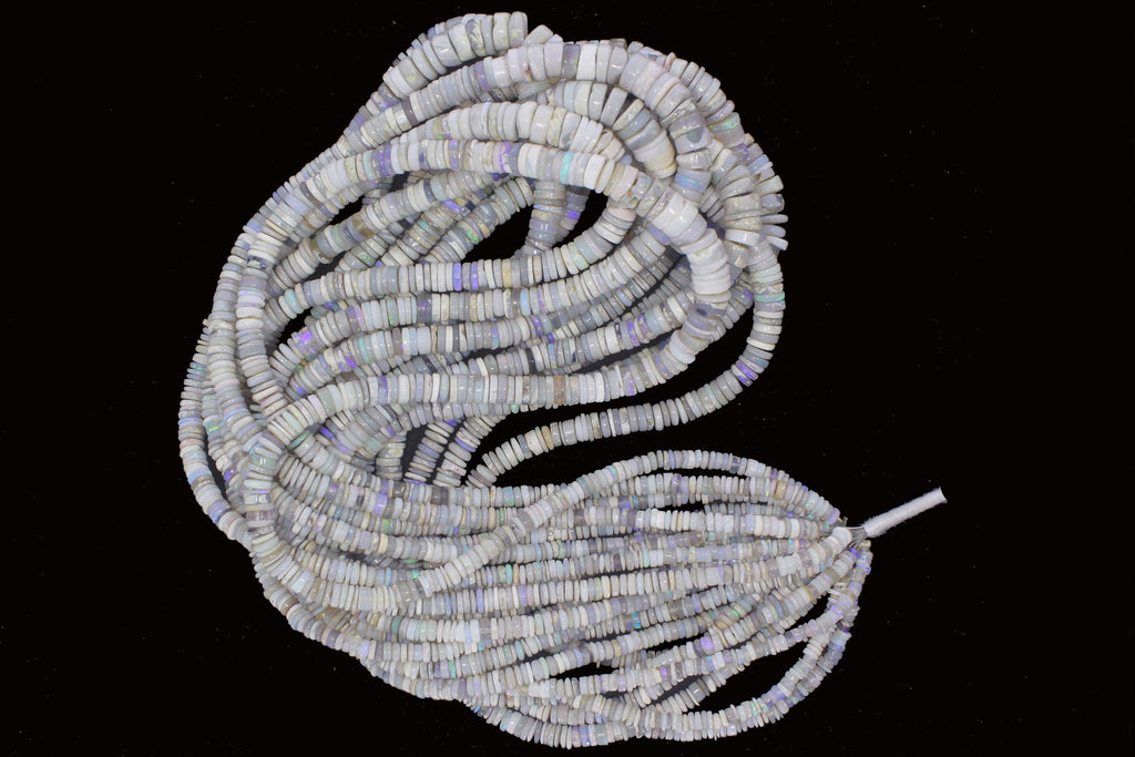 Natural Australian Opal Smooth Wheel Shape Beads for Jewellery making | 18" inches strand | 3-7 mm Size - National Facets, Gemstone Manufacturer, Natural Gemstones, Gemstone Beads
