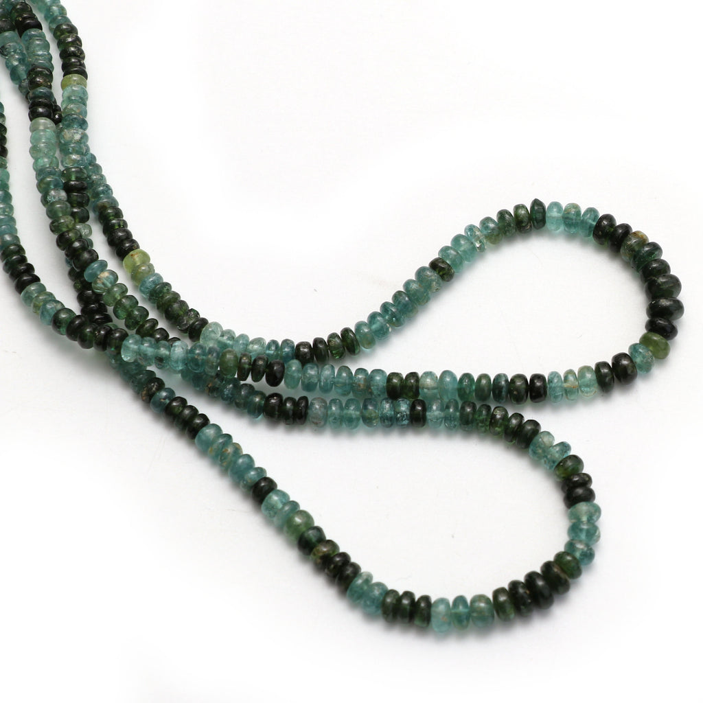 Natural Blue Tourmaline Smooth Beads | Unique Tourmaline | 3.5 mm to 6.5 mm | 8 Inch/ 18 Inch Full Strand | Price Per Strand - National Facets, Gemstone Manufacturer, Natural Gemstones, Gemstone Beads