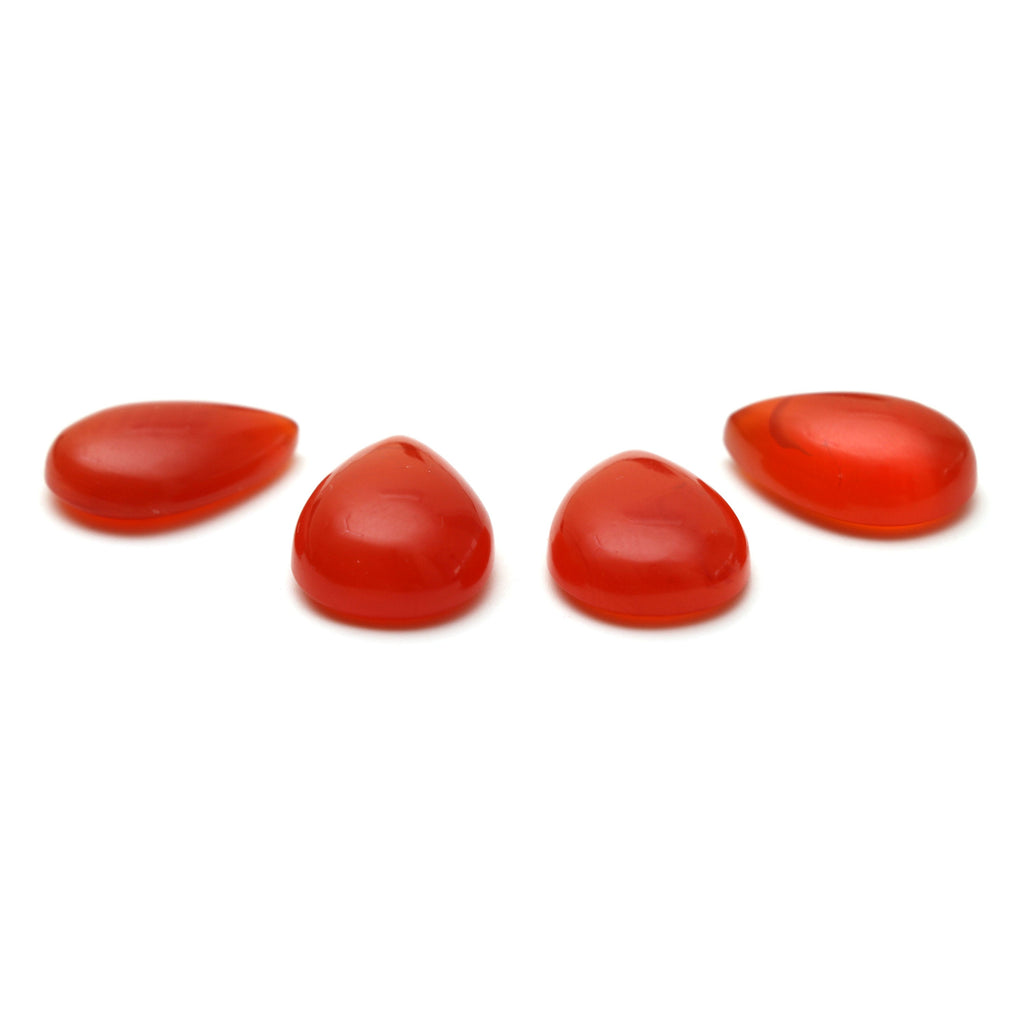 AAA Quality Natural Carnelian Smooth Pear Cabochon Gemstone | 14x20 mm to 15x22 mm | Gemstone Cabochon | Set of 4 Pieces - National Facets, Gemstone Manufacturer, Natural Gemstones, Gemstone Beads