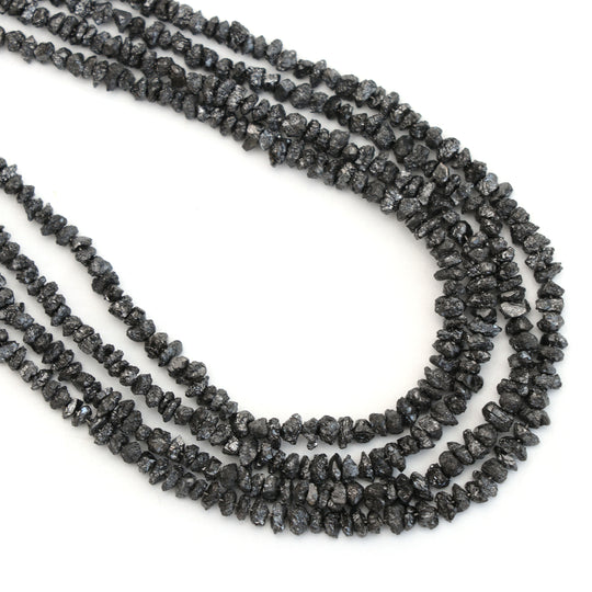 Black Diamond Chips Organic Beads - 2mm To 3.5mm - Diamond Jewelry Making Beads, 16 Inch Strands, Price Per Strand