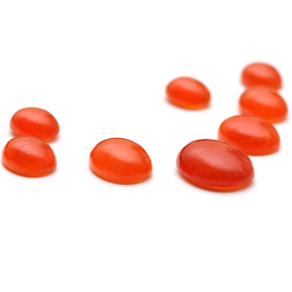 AAA Quality Natural Carnelian Smooth Oval Cabochon Gemstone | 12x16mm To 18x24mm | Gemstone Cabochon | Set of 9 Pieces - National Facets, Gemstone Manufacturer, Natural Gemstones, Gemstone Beads