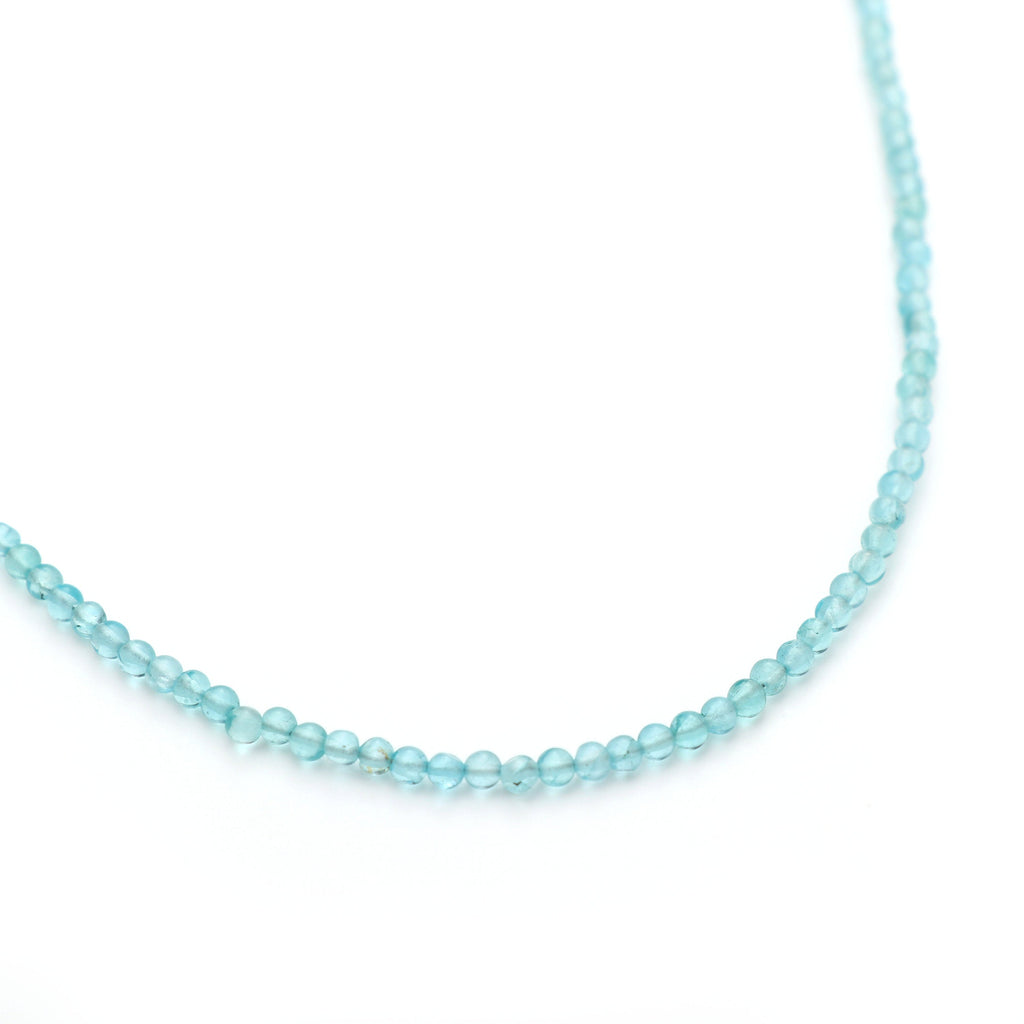 Sky Apatite Smooth Balls Beads - 2 mm to 3 mm- Sky Apatite ball- Gem Quality ,8 Inch/ 20 Cm Full Strand,Price Per Strand - National Facets, Gemstone Manufacturer, Natural Gemstones, Gemstone Beads