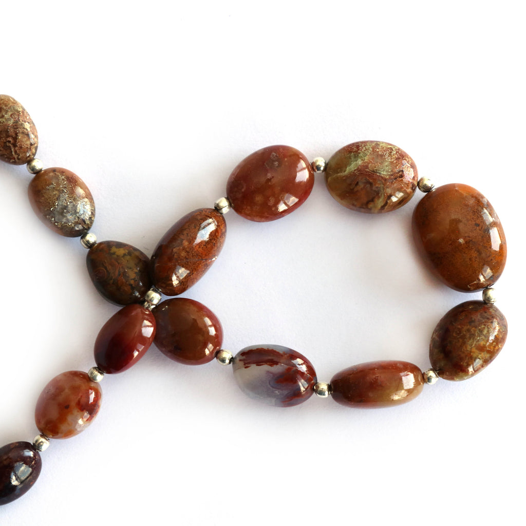 Jasper Smooth Tumble Beads- 10x8 mm to 16.5x13 mm - Jasper Tumble - Gem Quality , 8 Inch/20 Cm Full Strand, Price Per Strand - National Facets, Gemstone Manufacturer, Natural Gemstones, Gemstone Beads