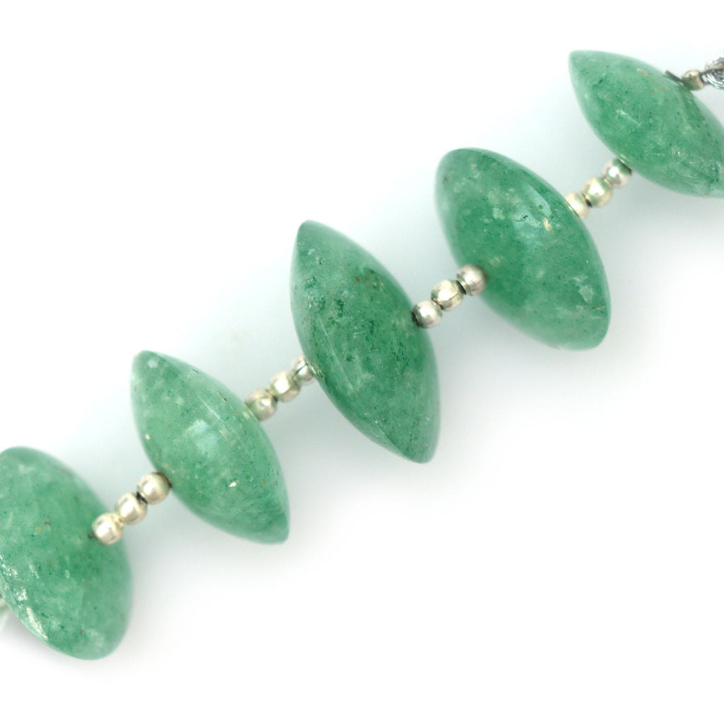 Green Quartz Smooth Saucer Beads - 17 mm to 20 mm - Green Quartz - Gem Quality , 7 Cm Full Strand, Price Per Strand - National Facets, Gemstone Manufacturer, Natural Gemstones, Gemstone Beads
