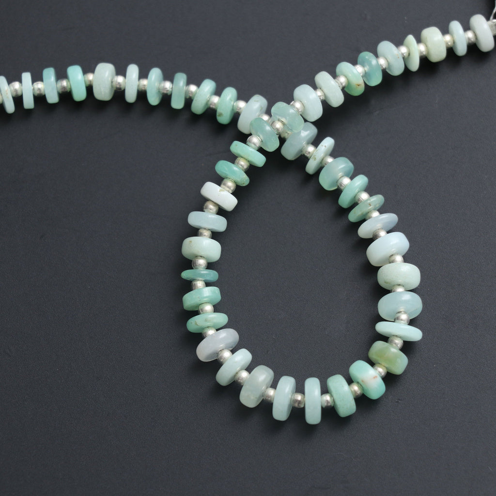 Green Opal Smooth Tyre Beads, Opal Smooth Tyre, Opal Gemstone, Opal Roundel Tyre - 5.5 mm to 7 mm - Gem Quality, 8 Inch, Price Per Strand - National Facets, Gemstone Manufacturer, Natural Gemstones, Gemstone Beads