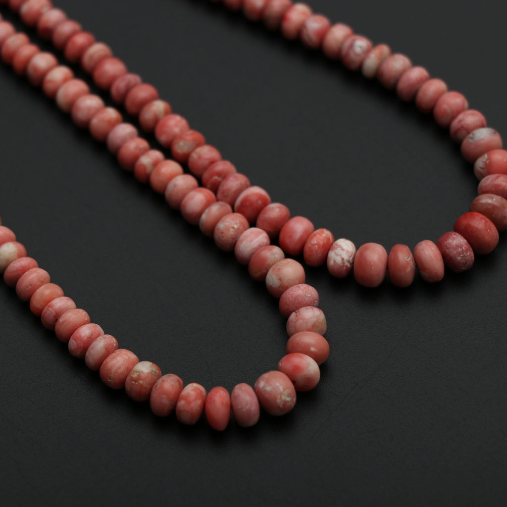 Peach Opal Smooth Rondelle Beads | 4 mm to 7 mm | Peach Opal Smooth Beads | Gem Quality | 8 Inch/18 Inch | Price Per Strand - National Facets, Gemstone Manufacturer, Natural Gemstones, Gemstone Beads