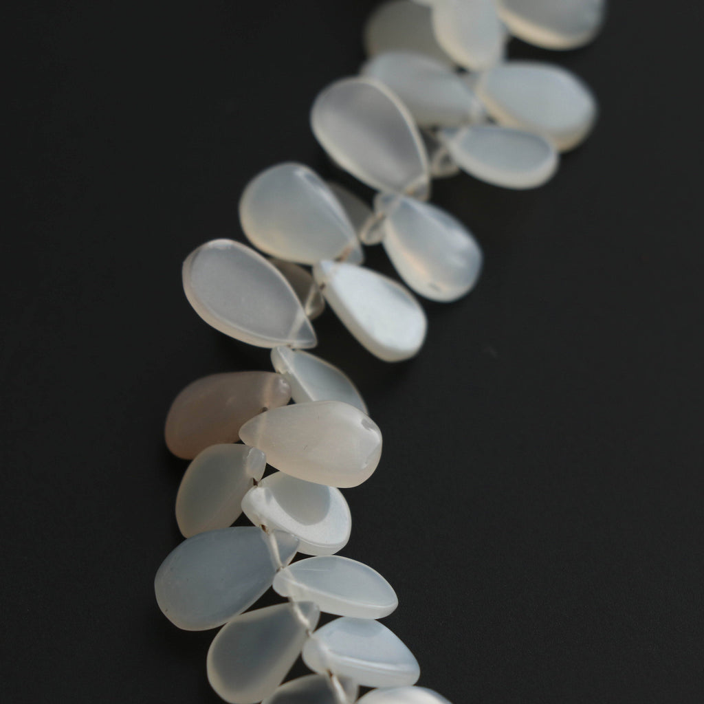 Multi Color Moonstone Smooth Flat Pears Beads,9x6 mm to 13x8 mm, Peach Gray White Moonstone Semi Precious Stone ,8 Inches,Price Per Strand - National Facets, Gemstone Manufacturer, Natural Gemstones, Gemstone Beads