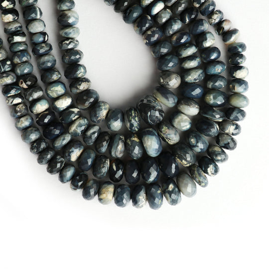 Natural Australian Opal Roundel Faceted Beads, 7 MM to 11 MM, Australian Opal Jewelry Making Beads, 8 Inch, Price Per Strand