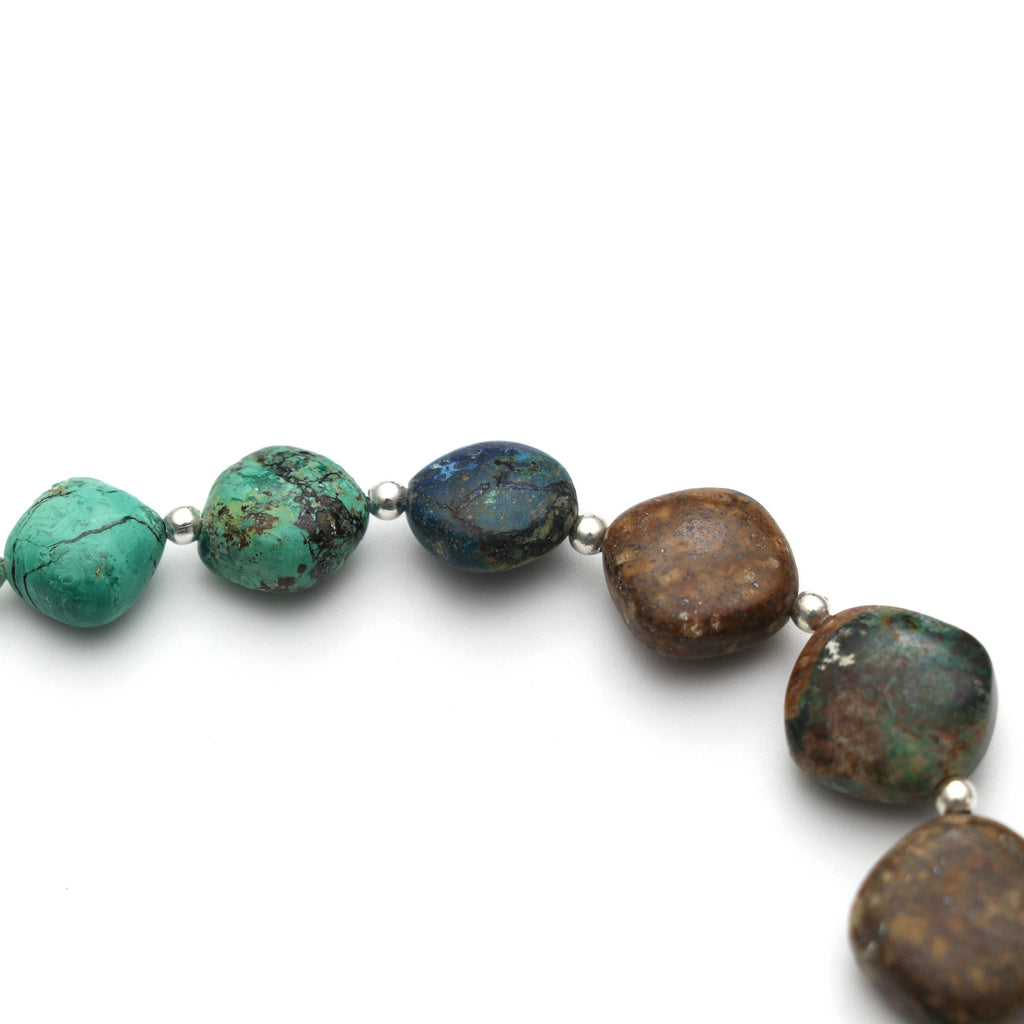 Azurite Malachite Smooth Cushion Beads - 5x9 mm to 5.5x15 mm- Azurite Malachite - Gem Quality , 8 Inch/ 20 Cm Full Strand, Price Per Strand - National Facets, Gemstone Manufacturer, Natural Gemstones, Gemstone Beads