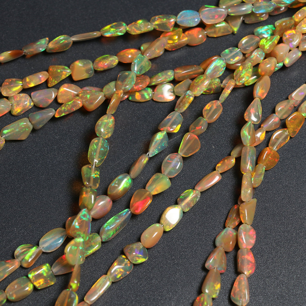 Natural Ethiopian Opal Smooth Nuggets Honey Color Beads | 3.5x5 mm to 7x9 mm | 8 Inches/ 18 Inches Full Strand | Price Per Strand - National Facets, Gemstone Manufacturer, Natural Gemstones, Gemstone Beads