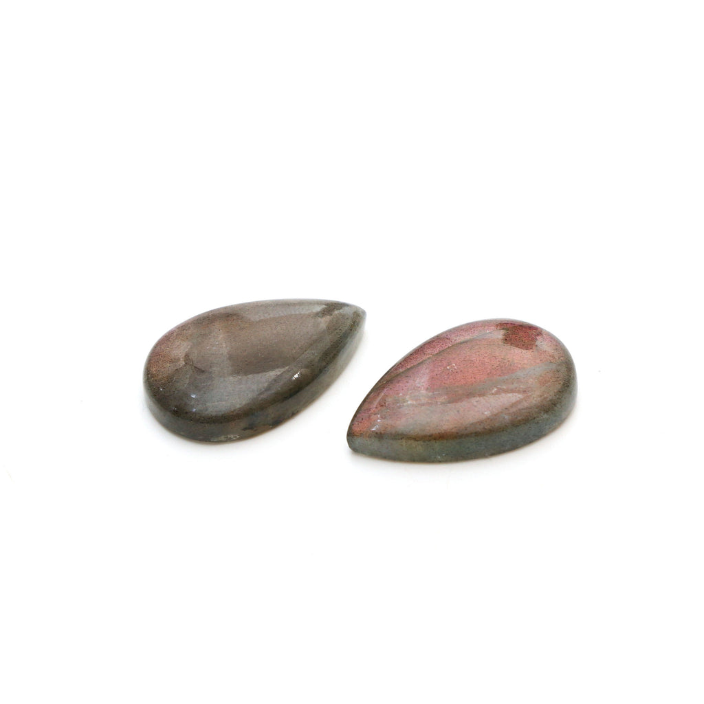 AAA Quality Natural Labradorite Smooth Pear Cabochon Gemstone | 17x27 mm | Gemstone Cabochon | Pair ( 2 Pieces ) - National Facets, Gemstone Manufacturer, Natural Gemstones, Gemstone Beads