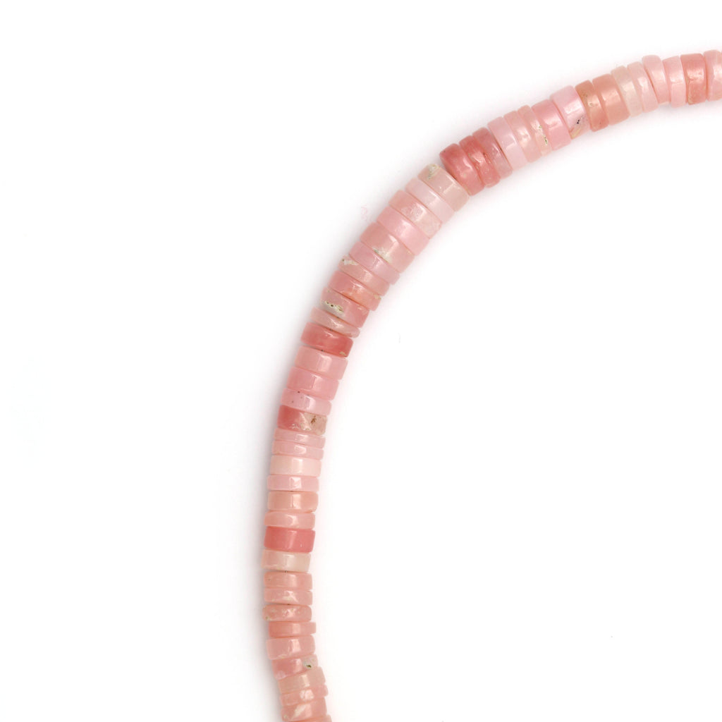 Natural Pink Opal Smooth Button Beads , 4 MM to 6 MM, Pink Opal Smooth , 8 Inch ,Price Per Strand - National Facets, Gemstone Manufacturer, Natural Gemstones, Gemstone Beads