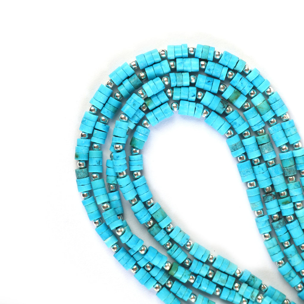 Natural Magnesite Smooth Flat Coin Beads , Magnesite Tubes, Magnesite Tyre Shape 3 mm to 4 mm, AA Quality 8 Inch Strand - National Facets, Gemstone Manufacturer, Natural Gemstones, Gemstone Beads