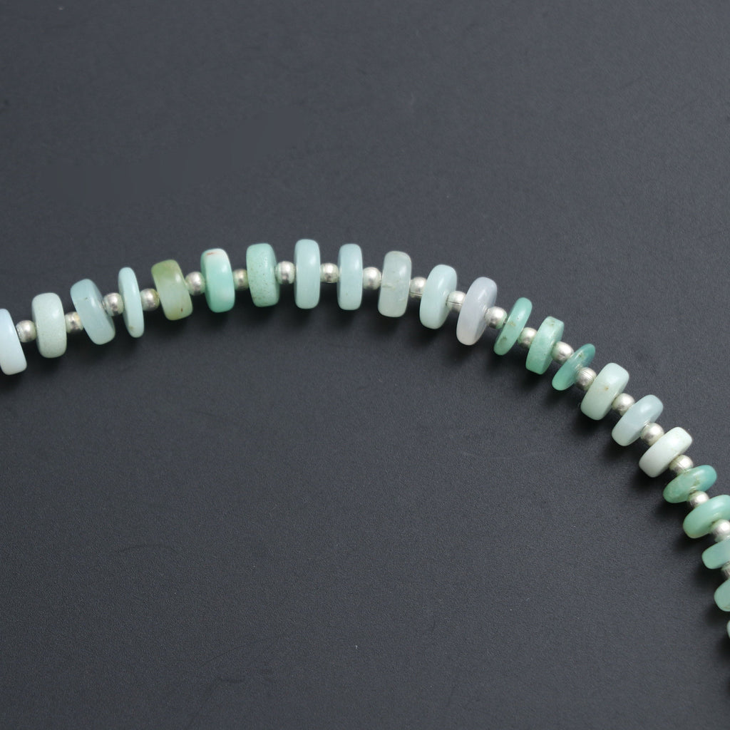 Green Opal Smooth Tyre Beads, Opal Smooth Tyre, Opal Gemstone, Opal Roundel Tyre - 5.5 mm to 7 mm - Gem Quality, 8 Inch, Price Per Strand - National Facets, Gemstone Manufacturer, Natural Gemstones, Gemstone Beads