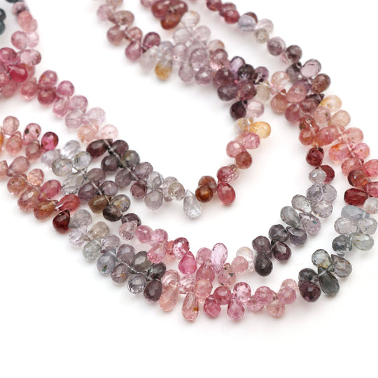 Multi Spinel Faceted Drop Beads | 4x5 mm to 4x5.5 mm | Multi Spinel Jewelry Making Beads | 8 Inch, 14 Inch Full Strand | Price Per Strand