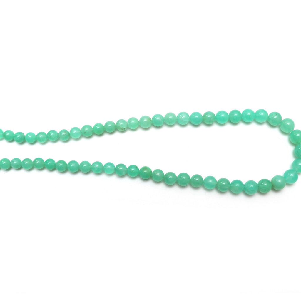 Chrysoprase Smooth Round Balls Beads - 6 mm to 9.5 mm - Chrysoprase Round Balls- Gem Quality , 8 Inch/ 20 Inch Full Strand - National Facets, Gemstone Manufacturer, Natural Gemstones, Gemstone Beads