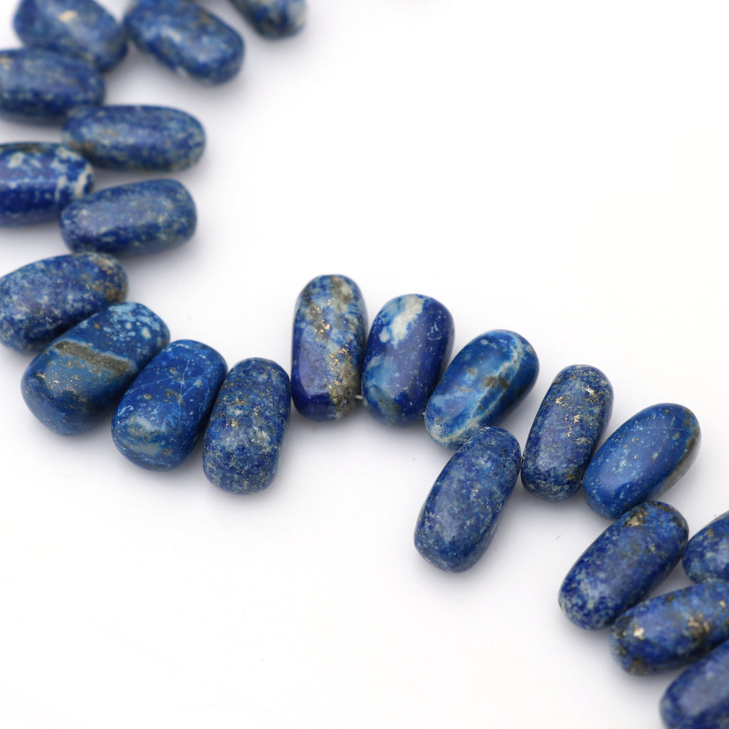 Lapis Smooth Nuggets Beads - 8x16 mm to 10x17 mm - Lazuli Lapis Gemstone - Gem Quality , 17 Cm Full Strand, Price Per Strand - National Facets, Gemstone Manufacturer, Natural Gemstones, Gemstone Beads