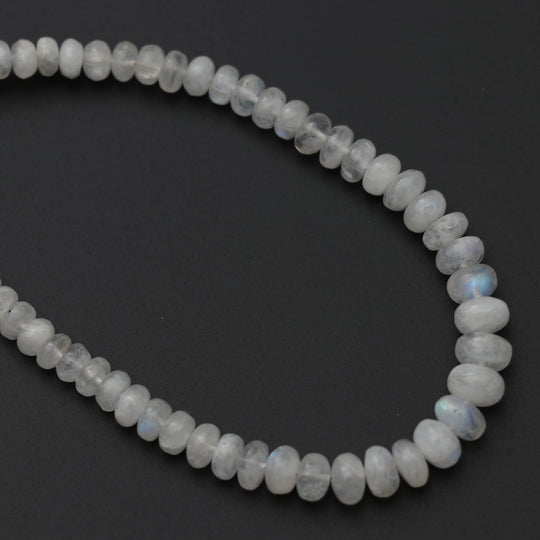 Natural Rainbow Moonstone Smooth Roundel Beads, 4 mm to 7 mm, Rainbow Beads, Moonstone strand, 8 Inch Full Strand, per strand price