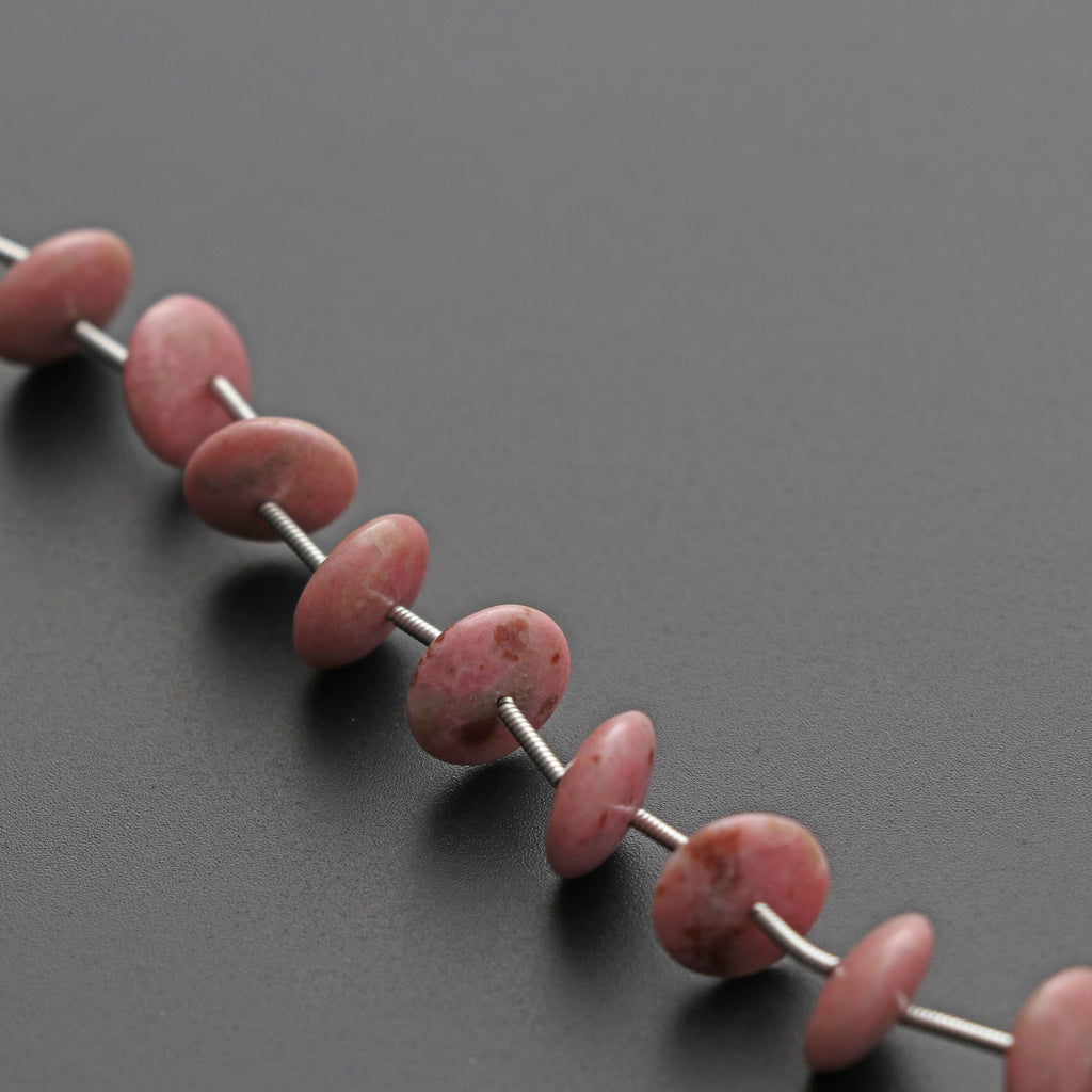 Thulite Smooth Tyre Beads Thulite Tyre - 4 mm to 10 mm - Thulite Coin - Gem Quality , 18 Cm Full Strand, Price Per Strand - National Facets, Gemstone Manufacturer, Natural Gemstones, Gemstone Beads