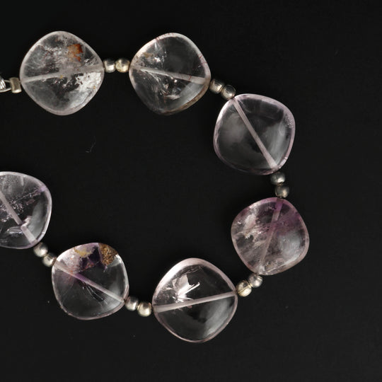 Natural Amethyst Smooth Square Straight Drill Beads, 6x12 mm to 6x13 mm, Amethyst Jewelry Making Beads, 5 Inch Full Strand, Price Per Strand