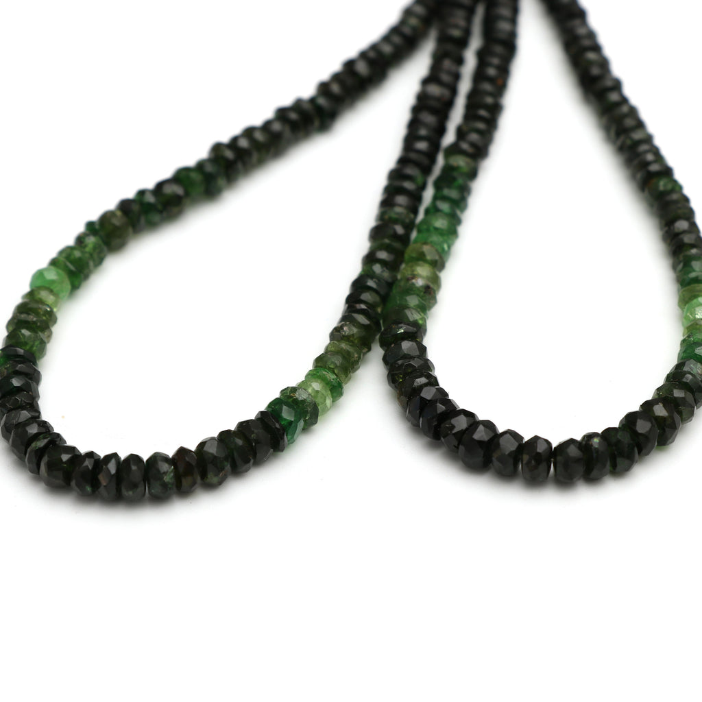 Chrome Tourmaline Roundel Faceted Beads, Chrome Tourmaline Beads-3.5 mm to 5 mm- Gem Quality ,8 Inch / 16 Inch Full Strand, Price Per Strand - National Facets, Gemstone Manufacturer, Natural Gemstones, Gemstone Beads
