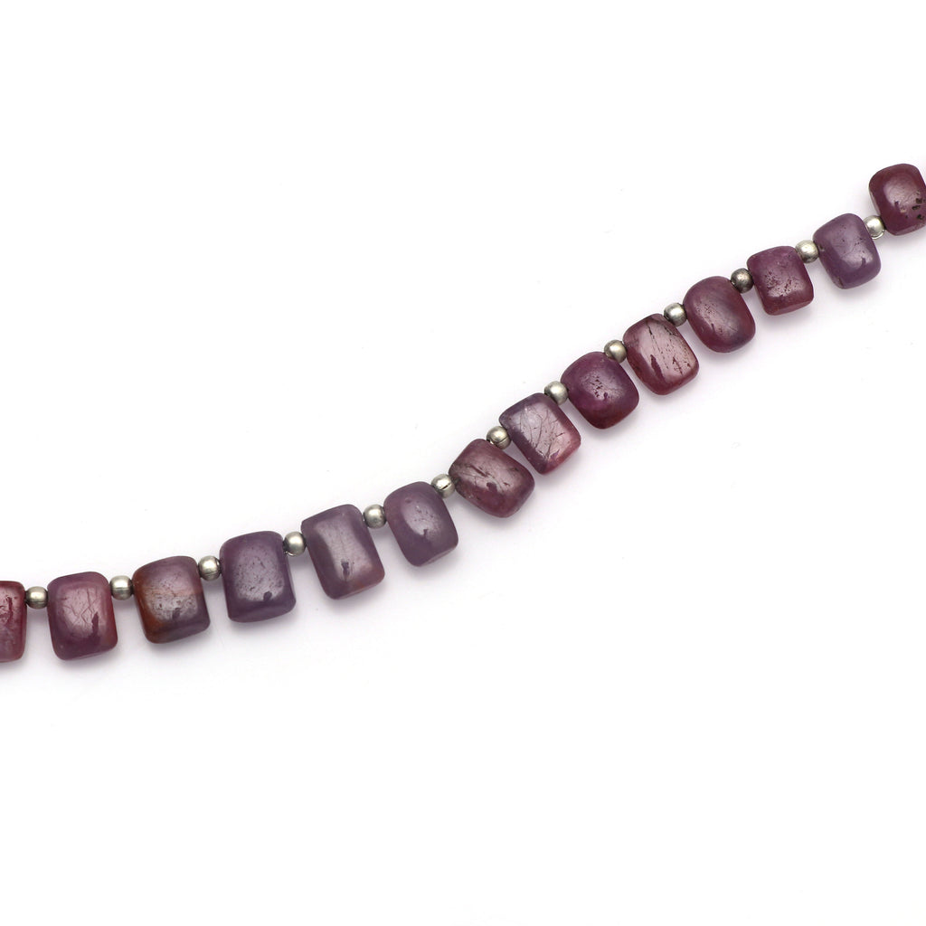 Natural Ruby Smooth Rectangle Shape Beads - 4x6 mm to 7x8 mm- Ruby Fancy Shape - Gem Quality , 20 Cm Full Strand, Price Per Strand - National Facets, Gemstone Manufacturer, Natural Gemstones, Gemstone Beads