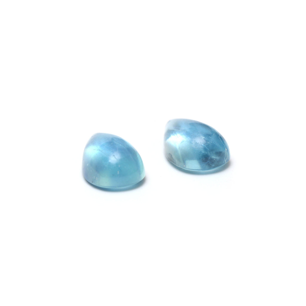 AAA Quality Natural Aquamarine Smooth Pear Cabochon Gemstone | 12x19 mm | Gemstone Cabochon | Pair ( 2 Pieces ) - National Facets, Gemstone Manufacturer, Natural Gemstones, Gemstone Beads