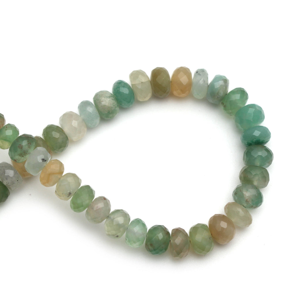 Aqua Chalcedony Faceted Beads - 5 mm to 7 mm - Aqua Chalcedony - Gem Quality , 20 Cm Full Strand, Price Per Strand - National Facets, Gemstone Manufacturer, Natural Gemstones, Gemstone Beads