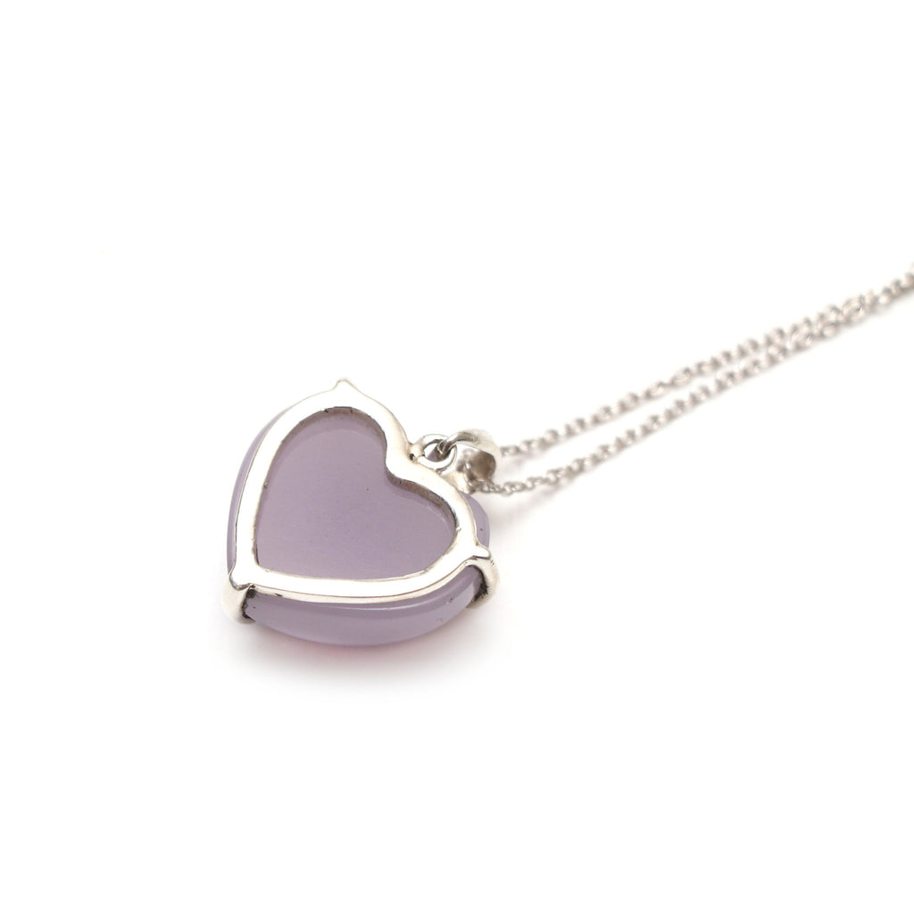 Purple Chalcedony Smooth Heart Gemstone Prong Pendant | 925 Sterling Silver Plated | Gift For Mom | Price Per Pendant - National Facets, Gemstone Manufacturer, Natural Gemstones, Gemstone Beads