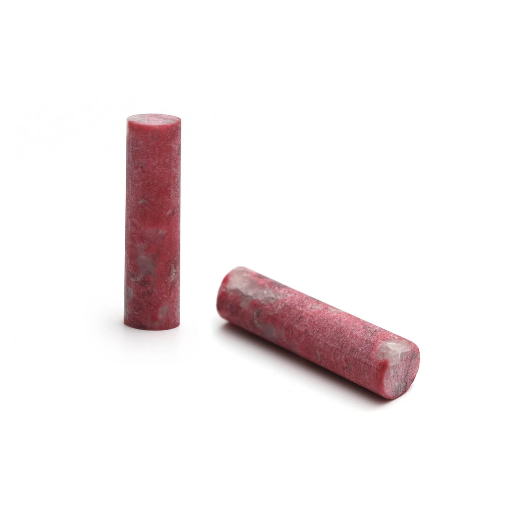 Thulite Matte Finish Cylinder Gemstone, 8x31 MM, Matt Finish Gemstone , AA Quality , Price Per Pair Gemstone - National Facets, Gemstone Manufacturer, Natural Gemstones, Gemstone Beads