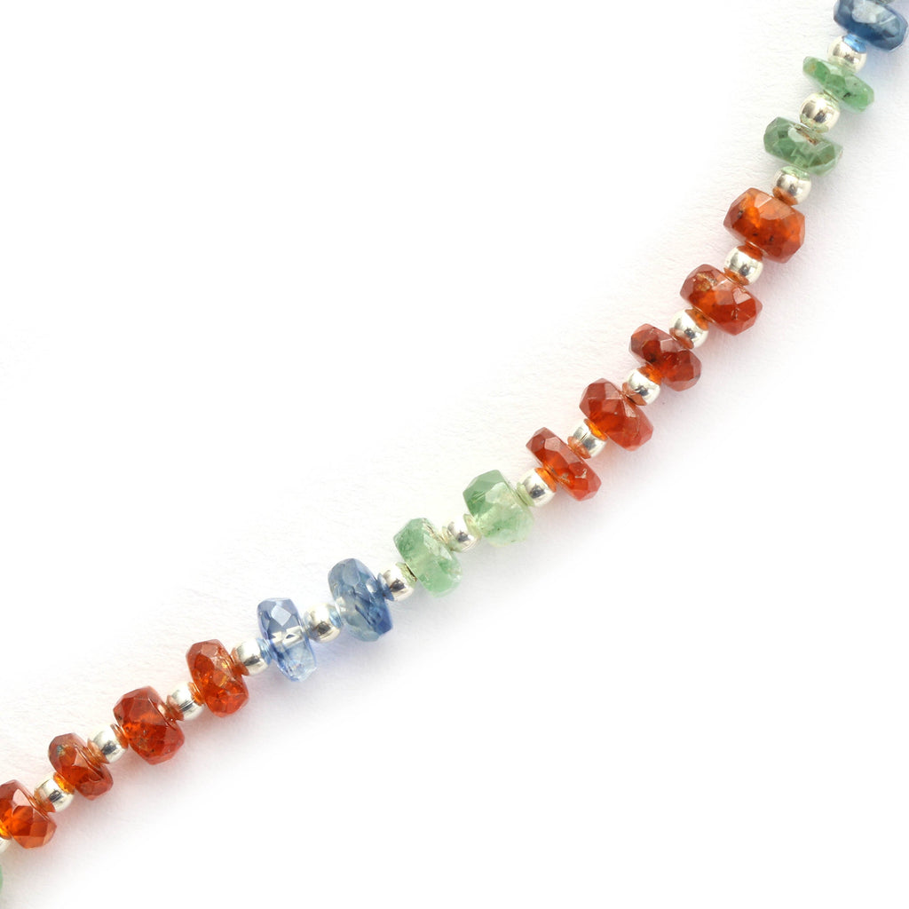 Multi Kyanite Faceted Beads, Kyanite Beads- 4 mm to 5.5 mm - Multi Kyanite - Gem Quality , 8 Inch/ 20 Cm Full Strand, Price Per Strand - National Facets, Gemstone Manufacturer, Natural Gemstones, Gemstone Beads