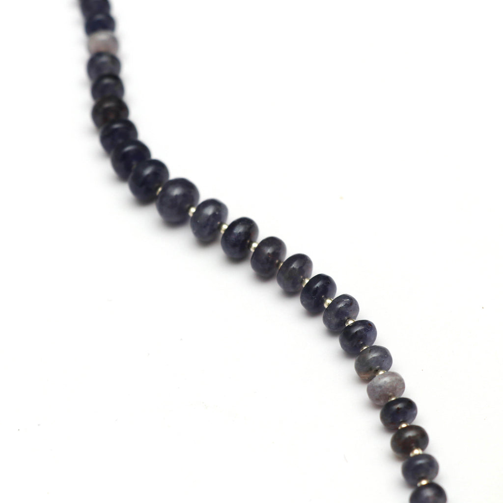 Iolite Sunstone Smooth Beads With Metal Spacer Ball- 7 mm to 10 mm- Iolite Sunstone Beads-Gem Quality,8 Inch Full Strand,Price Per Strand - National Facets, Gemstone Manufacturer, Natural Gemstones, Gemstone Beads