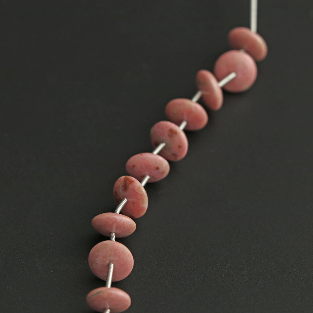 Thulite Smooth Tyre Beads Thulite Tyre - 4 mm to 10 mm - Thulite Coin - Gem Quality , 18 Cm Full Strand, Price Per Strand - National Facets, Gemstone Manufacturer, Natural Gemstones, Gemstone Beads