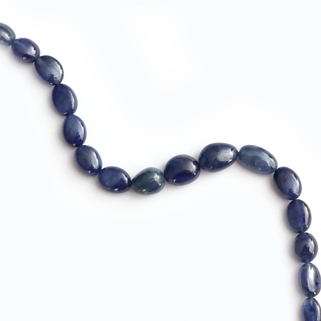Blue Sapphire Smooth Tumble Beads - 7x9 mm to 9x12 mm - Blue Sapphire Gemstone - Gem Quality , 18 Cm Full Strand, Price Per Strand - National Facets, Gemstone Manufacturer, Natural Gemstones, Gemstone Beads