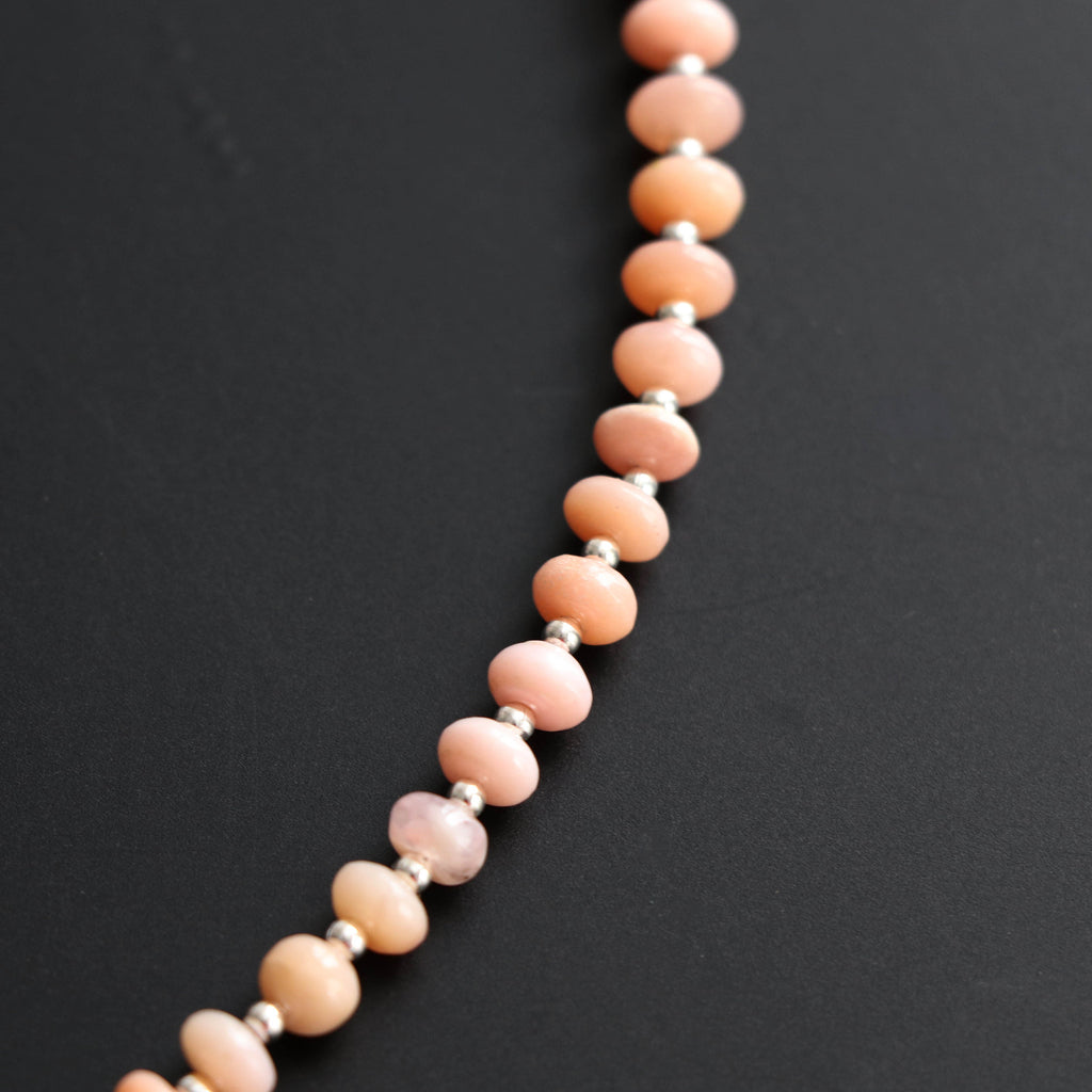 Natural Pink Opal Smooth Beads - 6 mm to 7 mm - Pink Opal - Pink Opal, Opal Beads- Gem Quality , 8 Inch/ 20 Cm Full Strand, Price Per Strand - National Facets, Gemstone Manufacturer, Natural Gemstones, Gemstone Beads