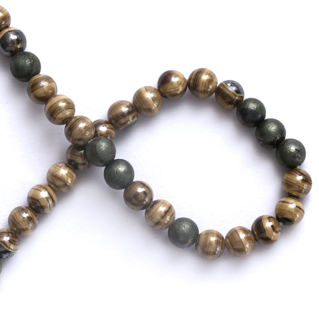 Schalenblende Smooth Beads, Natural Schalenblende, Round Schalenblende- 6 mm - Schalenblende Beads- Gem Quality, 8 Inch, Price Per Strand - National Facets, Gemstone Manufacturer, Natural Gemstones, Gemstone Beads