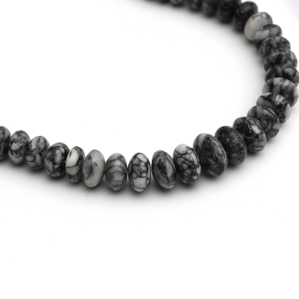 Pinolith Smooth Roundel Beads - 5 mm to 10 mm - Pinolith Smooth - Gem Quality , 8 Inch/ 20 Cm Full Strand, Price Per Strand - National Facets, Gemstone Manufacturer, Natural Gemstones, Gemstone Beads