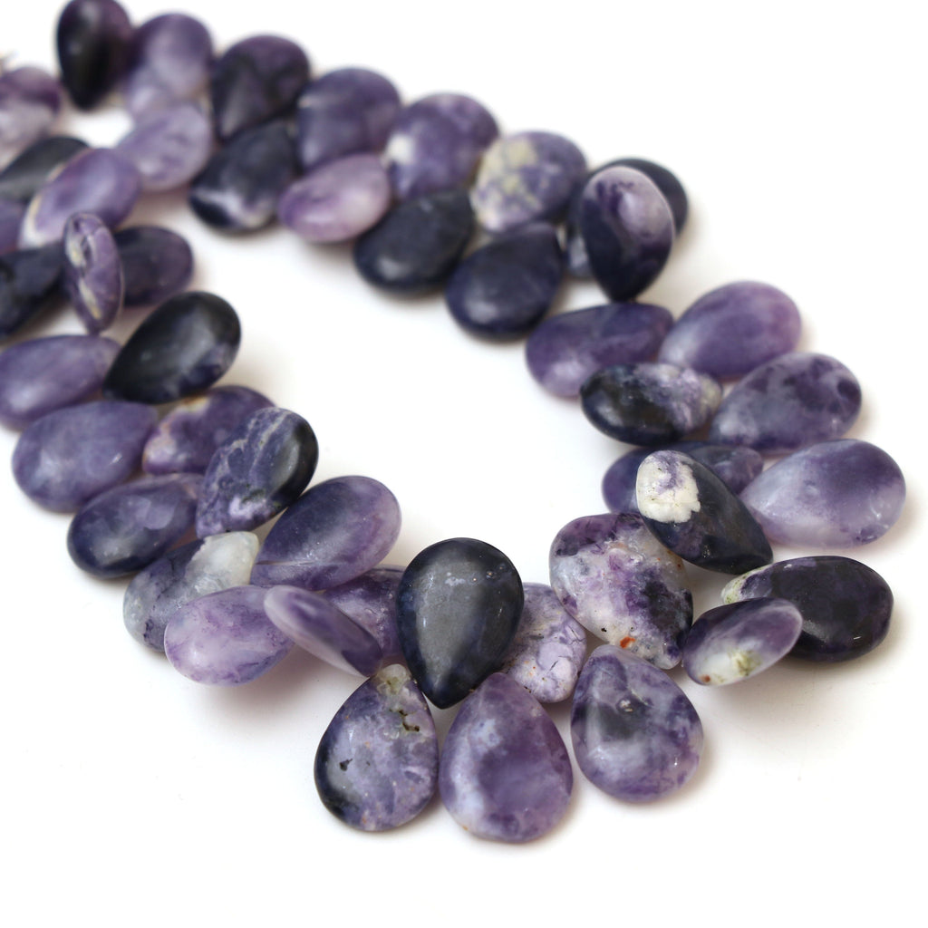 Natural Purple Opal Smooth Pear Beads | 7.5x11 mm to 11.5x15.5 mm | Rare beads necklace | 8 Inch Full Strand | Price Per Strand - National Facets, Gemstone Manufacturer, Natural Gemstones, Gemstone Beads