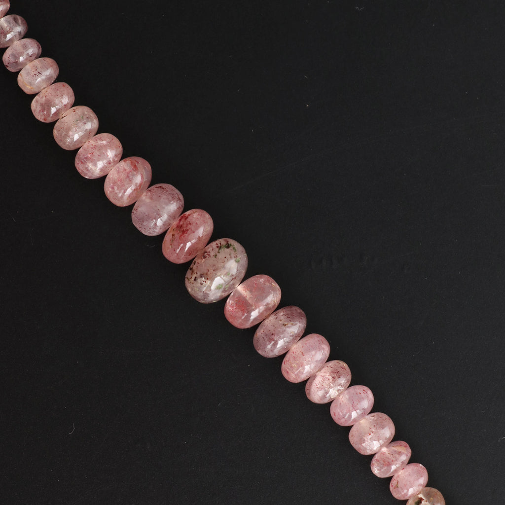 Natural Strawberry Quartz Smooth beads, 4 mm to 12 mm, Strawberry Quartz Beads, Quartz strand, 8 Inch Full Strand - National Facets, Gemstone Manufacturer, Natural Gemstones, Gemstone Beads