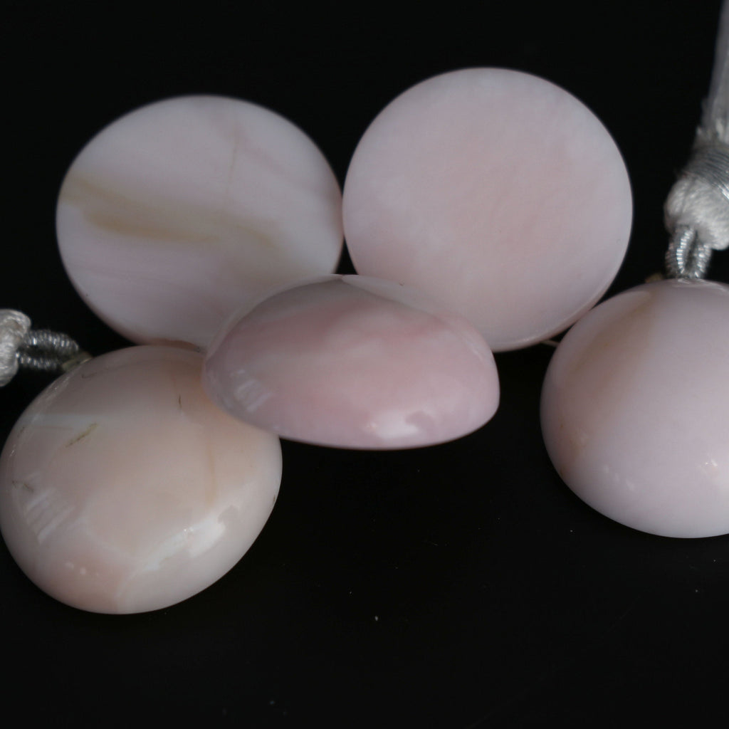 Pink Opal Round Smooth Beads -20 mm- Pink Opal One Side Cabs Gemstone - Gem Quality , 5 Cm Full Strand, Price Per Strand - National Facets, Gemstone Manufacturer, Natural Gemstones, Gemstone Beads